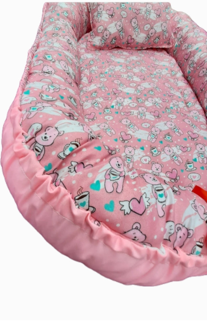 Pink Teddy Bear Baby Nest