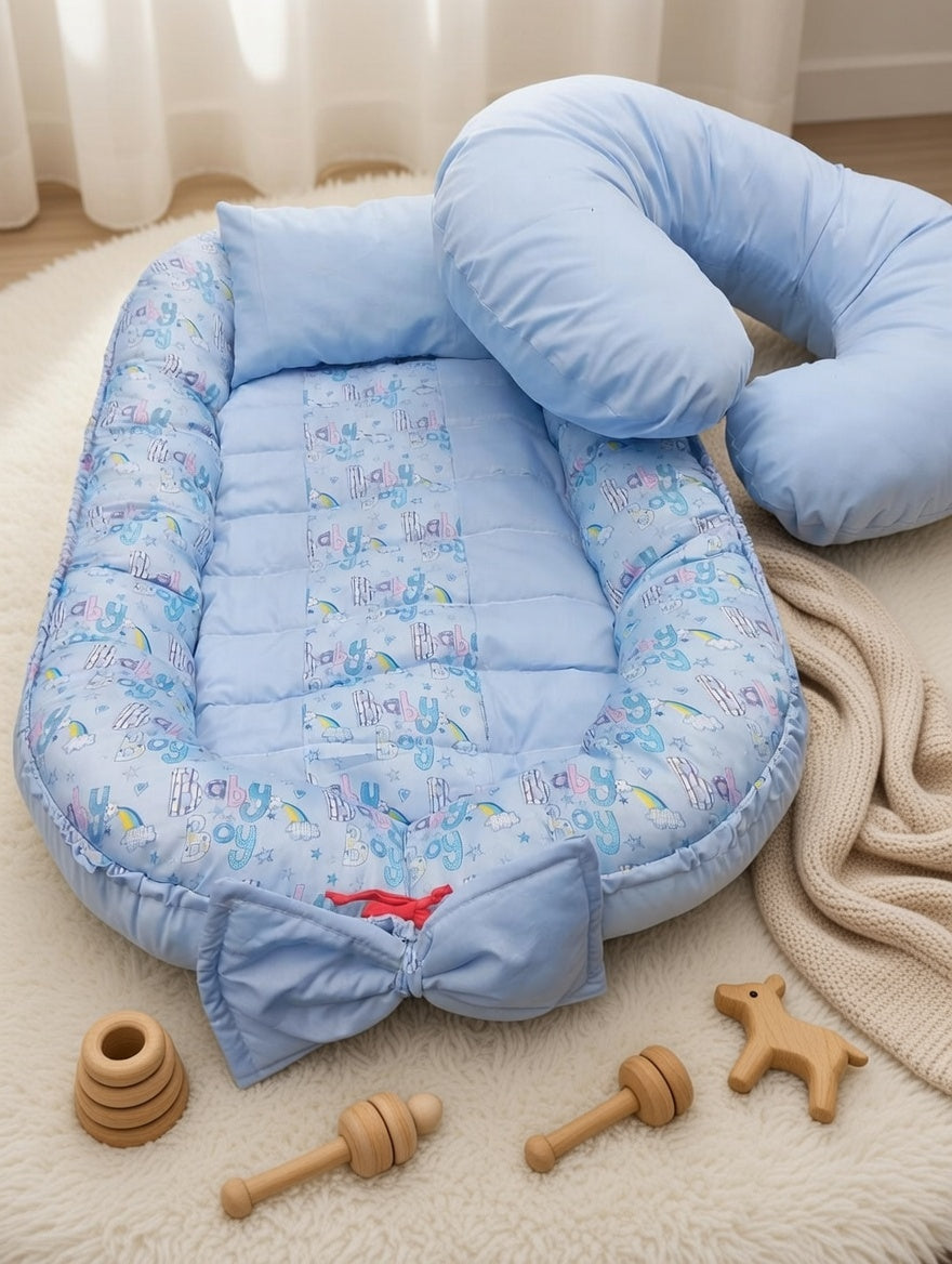 Baby boy blue baby nest combo